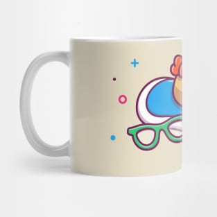 Beach Hat With Eyeglasses Cartoon Mug